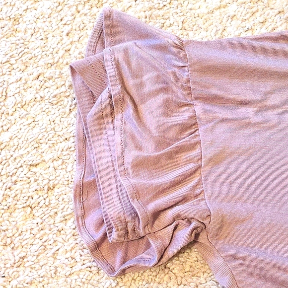 Mittoshop Mauve Top with Ruffled Sleeves- Women's Small - Picture 4 of 5